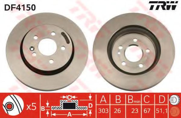 DF4150  TRW - Гальмівний диск BOSCH арт. DF4150