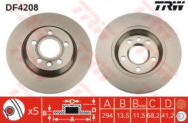 Гальмівний диск BREMBO арт. DF4208