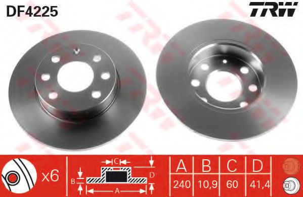 Гальмівний диск BREMBO арт. DF4225