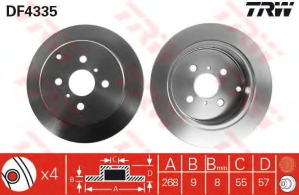 DF4335  TRW - Гальмівний диск BLUEPRINT арт. DF4335