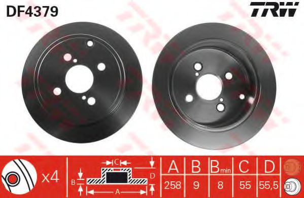 DF4379  TRW - Гальмівний диск BLUEPRINT арт. DF4379