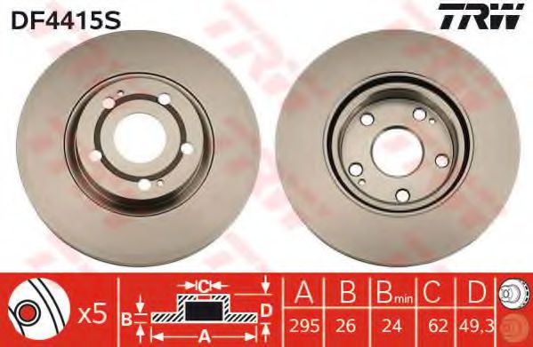 Гальмівний диск BOSCH арт. DF4415S