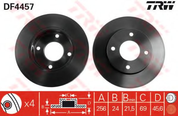 Гальмівний диск перед. Civic (01-21) BOSCH арт. DF4457