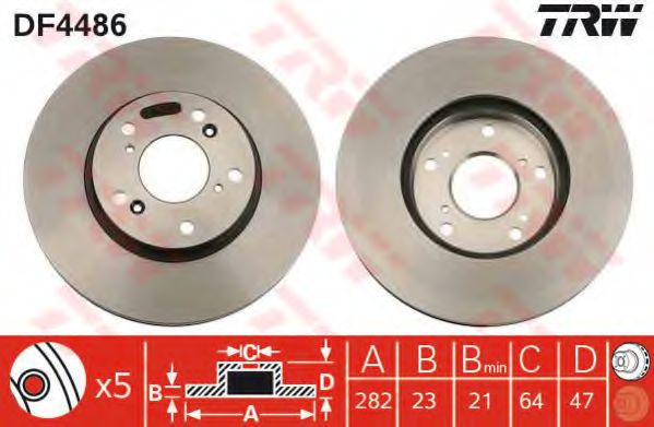 DF4486  TRW - Гальмівний диск BREMBO арт. DF4486