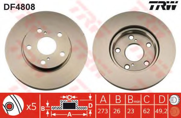 Гальмівний диск BOSCH арт. DF4808