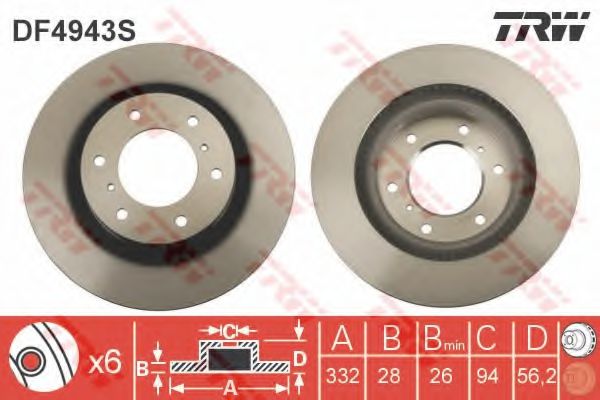 Гальмівний диск BREMBO арт. DF4943S