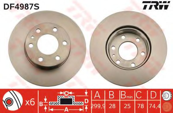 Гальмівний диск TEXTAR арт. DF4987S