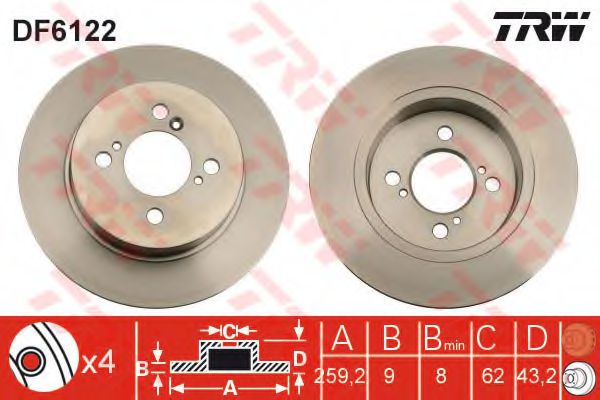 Гальмівний диск BOSCH арт. DF6122