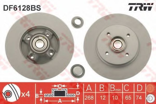 Гальмівний диск з підшипником BOSCH арт. DF6128BS