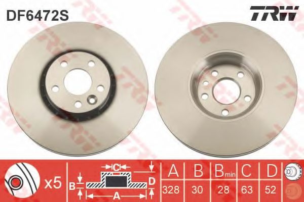 DF6472S  TRW - Гальмівний диск BREMBO арт. DF6472S