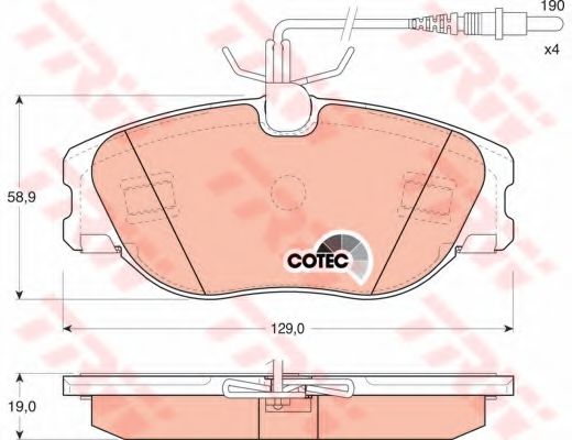 GDB1148  TRW - Гальмівні колодки до дисків BREMBO арт. GDB1148