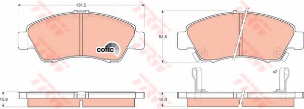 GDB1164  TRW - Гальмівні колодки до дисків BREMBO арт. GDB1164