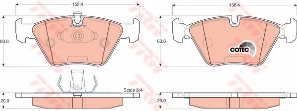 Гальмівні колодки дискові BMW 520i/523i/525d/528i BOSCH арт. GDB1264