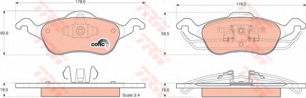 GDB1358  TRW - Гальмівні колодки до дисків FEBIBILSTEIN арт. GDB1358