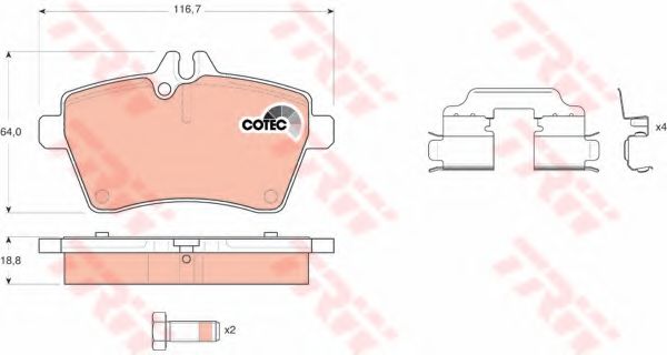 GDB1629  TRW - Гальмівні колодки до дисків ATE арт. GDB1629