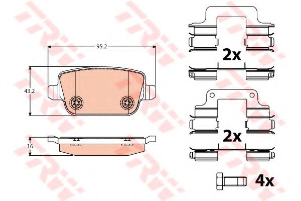 GDB1708  TRW - Гальмівні колодки до дисків BOSCH арт. GDB1708