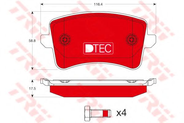 Гальмівні колодки, дискові BREMBO арт. GDB1765DTE