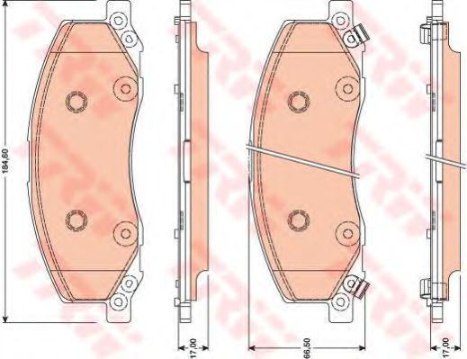 Гальмiвнi колодки дисковi Opel Insignia A 08-17 ABS арт. GDB1781