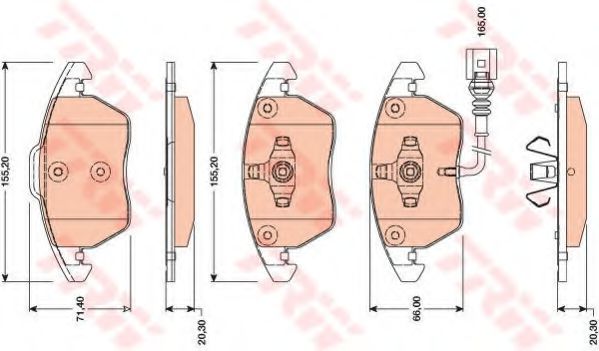 Гальмiвнi колодки дисковi VW Caddy III 04-15/ Audi A3 TT (8J3) PROTECHNIC арт. GDB1807