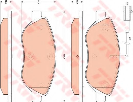 Гальмiвнi колодки дисковi Fiat Stilo/Bravo/Lancia Delta 01-18 ICER арт. GDB1855