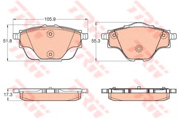 GDB2034  TRW - Гальмівні колодки до дисків TEXTAR арт. GDB2034