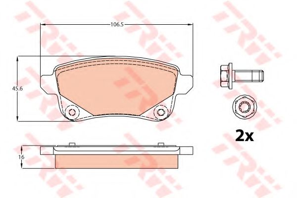 GDB2082  TRW - Гальмівні колодки до дисків ICER арт. GDB2082