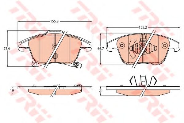 GDB2092  TRW - Гальмівні колодки до дисків NISSHINBO арт. GDB2092