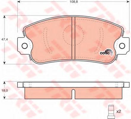 GDB297  TRW - Гальмівні колодки до дисків BREMBO арт. GDB297