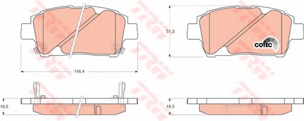 Гальмівні колодки дискові TOYOTA Celica/MR2/Prius/Yaris/Yaris (France made)/Yaris Verso/Yaris Verso ASHIKA арт. GDB3242