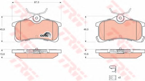 Гальмівні колодки, дискові BREMBO арт. GDB3334