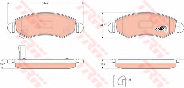 GDB3363  TRW - Гальмівні колодки до дисків DELPHI арт. GDB3363