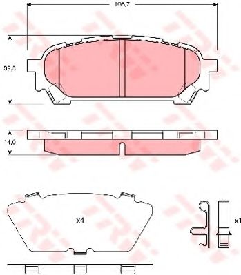 Гальмівні колодки дискові SUBARU Impreza TEXTAR арт. GDB3395