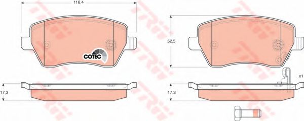 GDB3396  TRW - Гальмівні колодки до дисків BOSCH арт. GDB3396