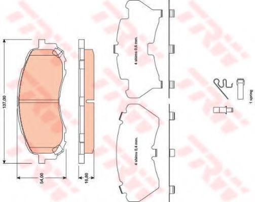 Гальмівні колодки дискові SUBARU Impreza 