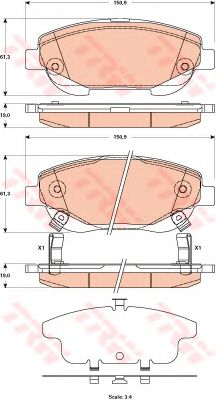 Гальмівні колодки дискові TOYOTA Avensis/Verso 