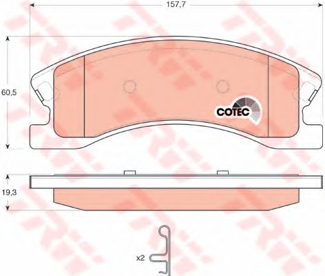 Гальмівні колодки, дискові BREMBO арт. GDB4133