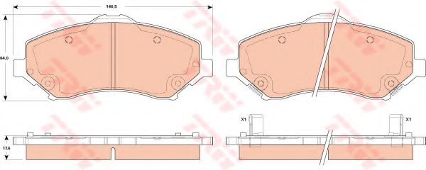 TRW CHRYSLER гальмівні колодки передн.Grand Voyager,Dodge Nitro,Cherokee 07- FRICTION MASTER арт. GDB4605