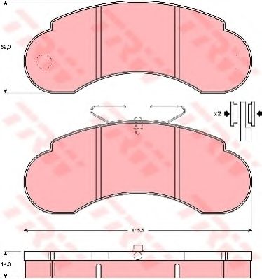 Гальмівні колодки, дискові BREMBO арт. GDB950