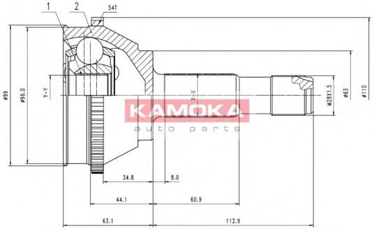 К-т шарнiрний привiдного валу METELLI арт. 6506