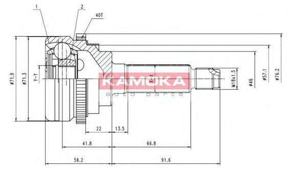 К-т шарнiрний привiдного валу BLUEPRINT арт. 6944