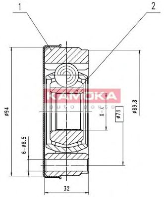 К-т шарнiрний привiдного валу METELLI арт. 8022