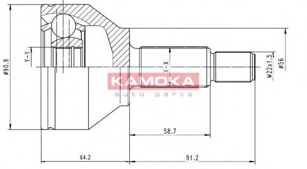 К-т шарнiрний привiдного валу METELLI арт. 6040