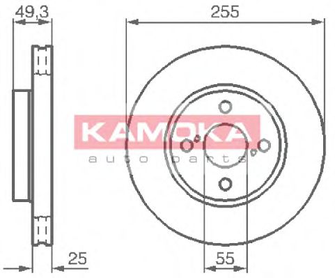 Гальмiвнi диски Toyota Corolla 01-07 TRW арт. 1032588