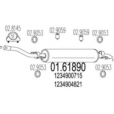 Задня частина вихлопної системи BOSAL арт. 0161890