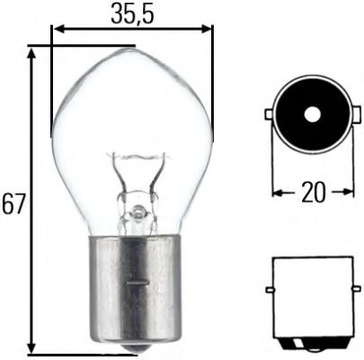 Лампа розжарювання F2 24V 35W BA20s