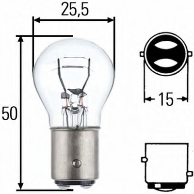 лампа розжарювання, P21/5W 12V 21/5W BAY 15d NARVA арт. 8GD002078121