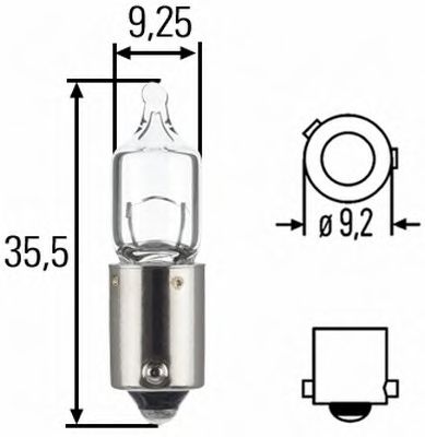 лампа розжарювання, H6W 12V 6W BAX 9s NARVA арт. 8GH007643121