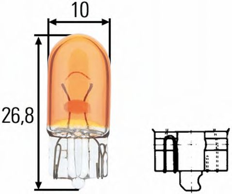 HELLA WY5W жовта 12V5W автолампа безцокольна NARVA арт. 8GP003594541