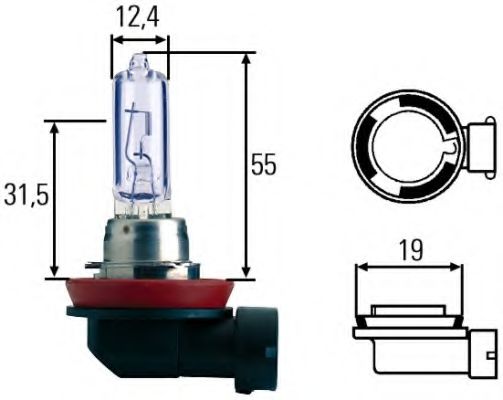 Лампа розжарювання H9 12V 65W PGJ 19-5 White Light 4200 Kelvin