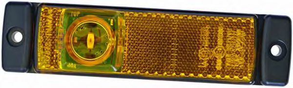 Габаритні ліхтарі Лів/Прав, жовтий, LED, висота 32мм  ширина 130мм  глибина 32мм, болт/горизонтальне кріплення, довжина провода 1500мм, 24В (IP6K9K)